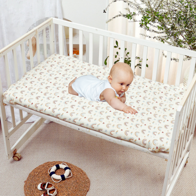 Drap lit bebe bambou | Arc-en-ciel captivant