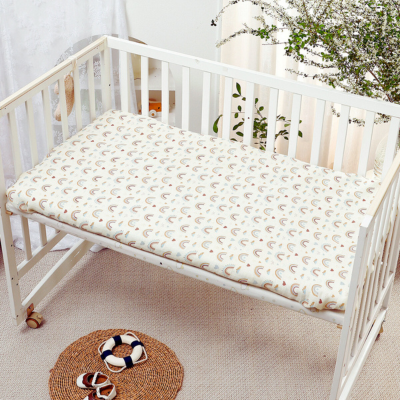 Drap lit bebe bambou | Arc-en-ciel doux