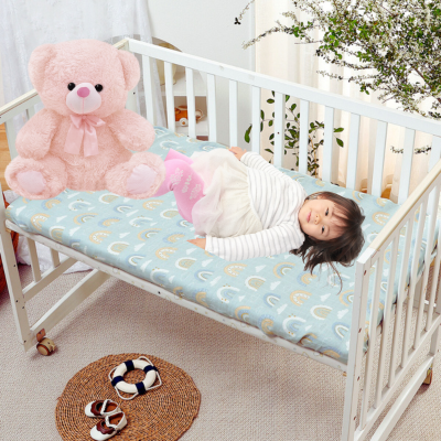 Drap lit bebe bambou | Arc-en-ciel protecteur