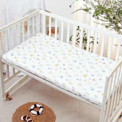 Drap lit bebe bambou | Fleurette captivant