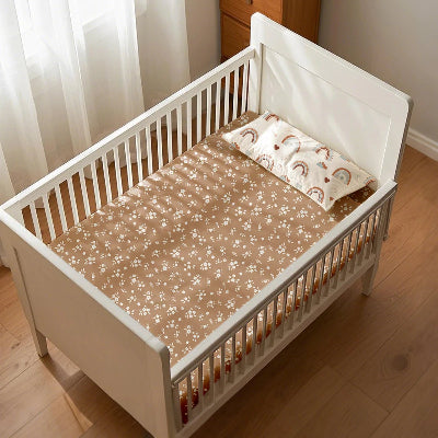 Drap lit bebe bambou | Fleurs d’antan doux