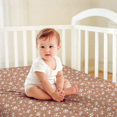 Drap lit bebe bambou | Fleurs d’antan réglable
