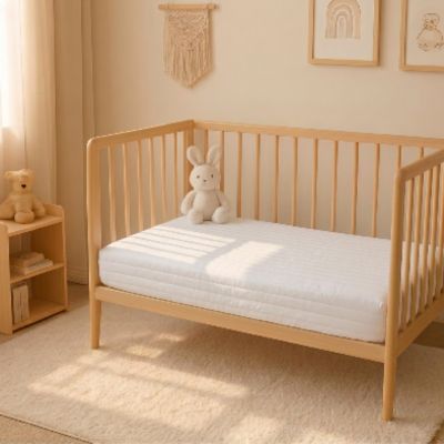 Drap lit bebe coton bio 120 × 60 cm | Blanc - Nuits douces