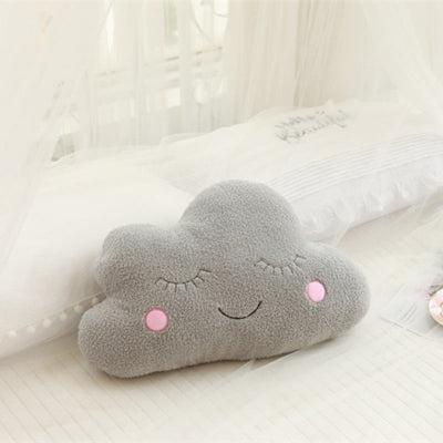 Coussin pour bebe-|OreillerPeluche|-Nuage gris