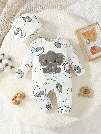 Grenouillère pour bébé-|LaBarbotine|-Éléphant