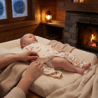 Grenouillère pour bebe Renards Ti-Minois™ – changement de couche chalet
