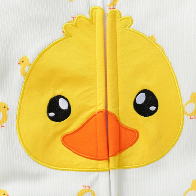 Grenouillère pour bébé-|LaBarbotine|-Broderie canard