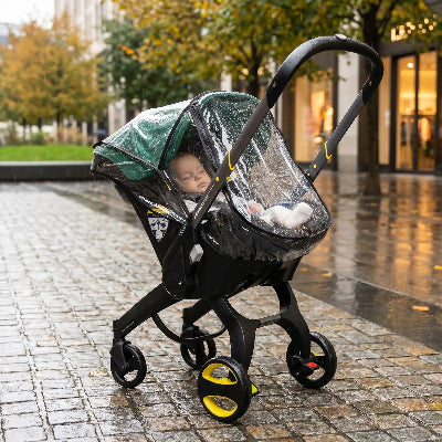 Housse de pluie pour poussette Doona en EVA HD | 3 en 1 – bébé faisant la sieste