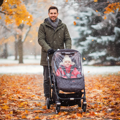 Housse de protection poussette Bugaboo matelassée gris foncé – imperméable 4 saisons
