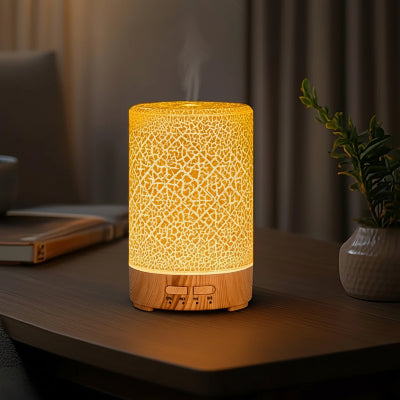 Humidificateur air chambre décoratif | Mosaïque – couleurs changeantes placées sur table 