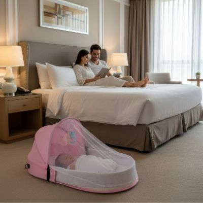 Lit de voyage portable bébé | Le vagabond – Nuit paisible à l'hôtel avec parents