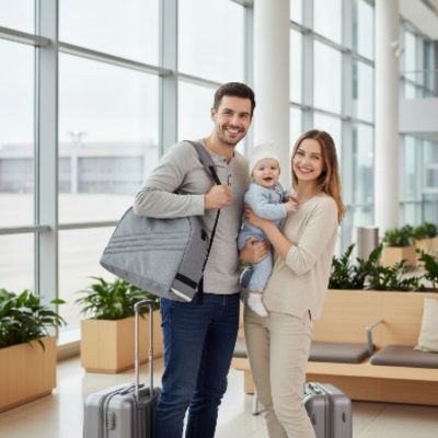Lit de voyage portable bébé | Le vagabond : compact à l'aéroport avec la famille