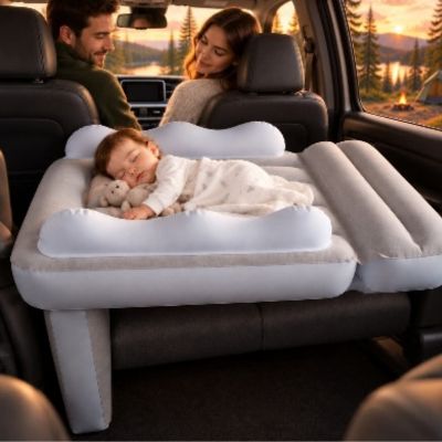 Lit de voyage pour bébé gonflable | ExtenseurDeSiège™ – Confort nomade bébé couché dans l'auto