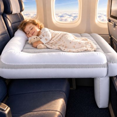 Lit de voyage pour bébé gonflable | ExtenseurDeSiège™ – Trajet sans stress avec bébé couché dans l'avion