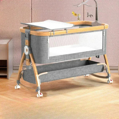 Lit pliable pour bébé gris acier | BabyBedMobile™ révolutionnaire