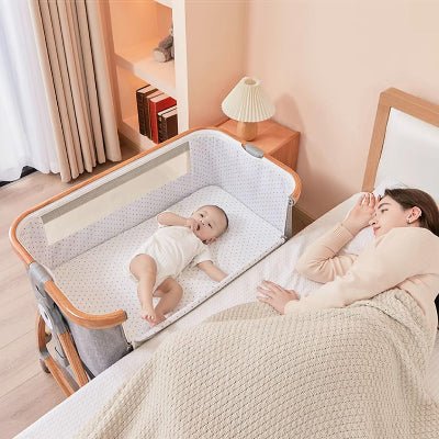 Lit pliable pour bébé gris acier | BabyBedMobile™ sécuritaire