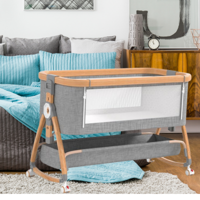 Lit pliable pour bébé gris acier | BabyBedMobile™ transformable