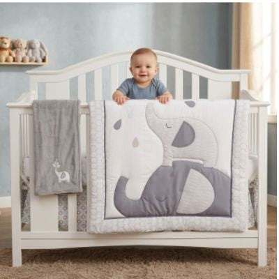 Literie bébé 4 pièces Éléphant | MyKit™ – Sécuritaire