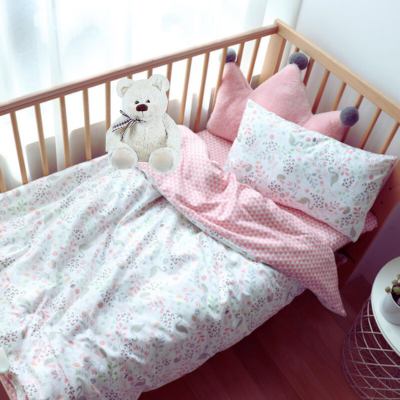 Literie bebe ensemble 3 pièces Cygne floral | MamanEtMoi™ – Coton bio doux