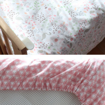 Literie bebe ensemble 3 pièces Cygne floral | MamanEtMoi™ – Drap-housse