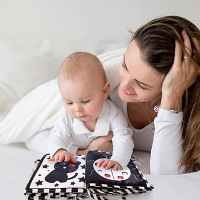 Livre pour bébé 1 an-|Montessori|-Blanc et Noir