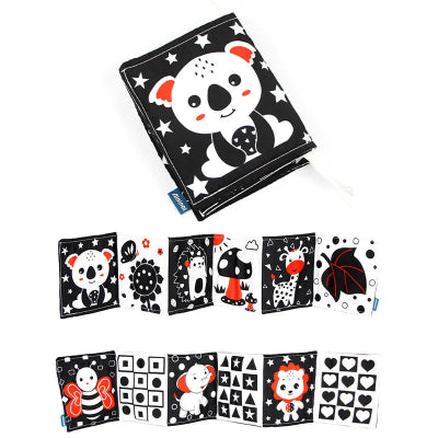 Livre pour bébé 1 an-|Montessori|-Blanc et noir-Koala