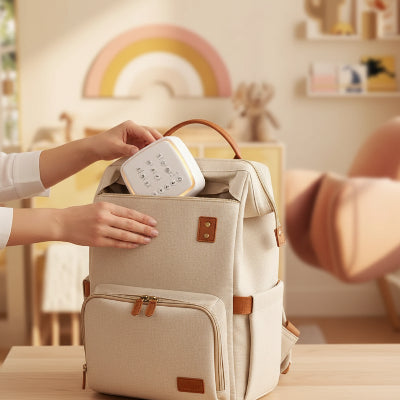 Machine bruit blanc nomade bébé 30 sons | GoldBaby™ – Portable dans un sac à dos partout pour parents nomades