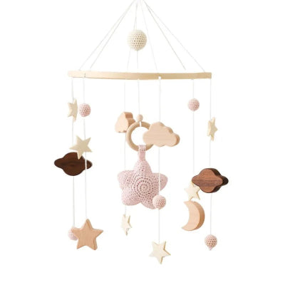Mobile bebe | Étoile crochetée-Rose