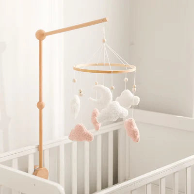 Mobile lit bébé - WoodenCribBell ™ - Nuages