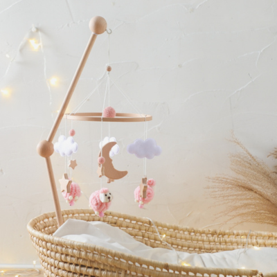 Mobile lit bébé | Mouton rose-Robuste