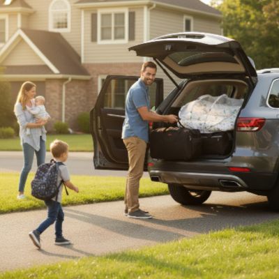 Nid bebe de voyage léger | Astre céleste – Préparation des bagages pour un weekend en famille