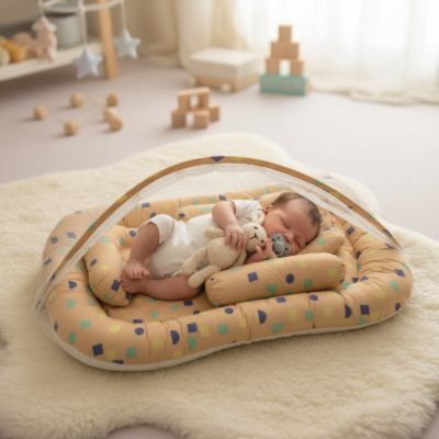 Nid bebe de voyage léger | Formes géométriques – Sieste sereine