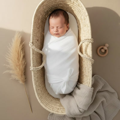 Nid d'ange bébé uni | CoconDouillet™ – Coton naturel – Blanc