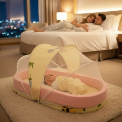 Nid pour bebe de voyage antimoustiques | Animaux de la jungle – Allié à l'hôtel avec les parents