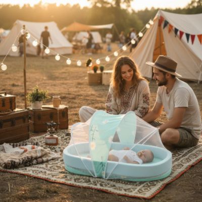 Nid pour bebe de voyage antimoustiques | Fleur – Parents nomades 