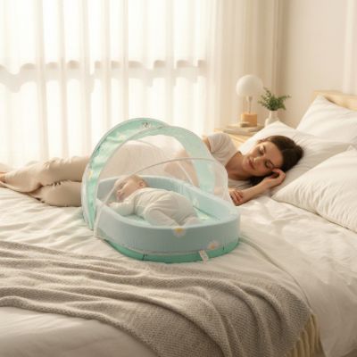 Nid pour bebe de voyage antimoustiques | Fleur – Sieste cododo avec maman au lit