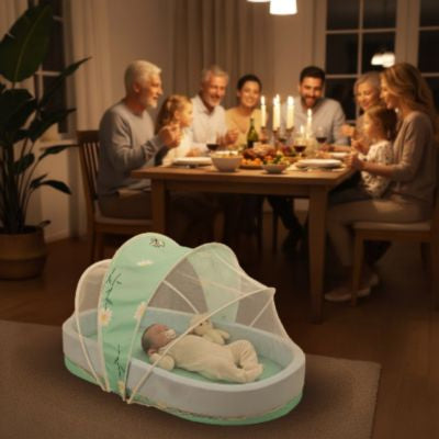 Nid pour bebe de voyage antimoustiques | Fleur – Souper chez les grands-parents et la famille