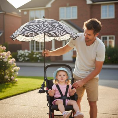 Ombrelle poussette universelle UV 50+ zébrée ajustement par papa
