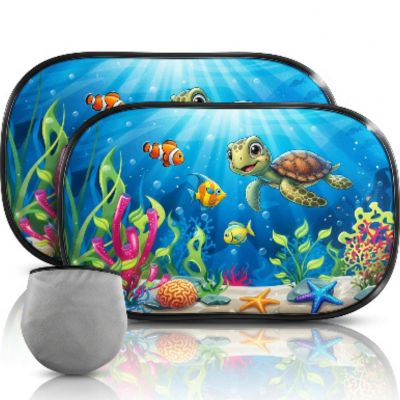 Pare-soleil de voiture bebe lot de 2 | Animaux marins 