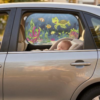 Pare-soleil de voiture bebe lot de 2 | Animaux marins – Un sommeil doux
