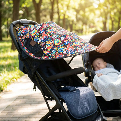 Pare-soleil pour poussette universelle | BabyMonstre™ – Bébé protégé du soleil