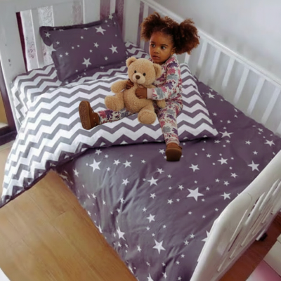 Parure de lit bebe 3 pièces | Ciel étoilé – Installation simple