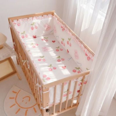 Parure de lit pour bébé 5 pièces CoconDouillet™ | Bonne nuit lapin