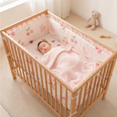 Parure de lit pour bébé 5 pièces CoconDouillet™ | Bonne nuit lapin – Douceur d'été