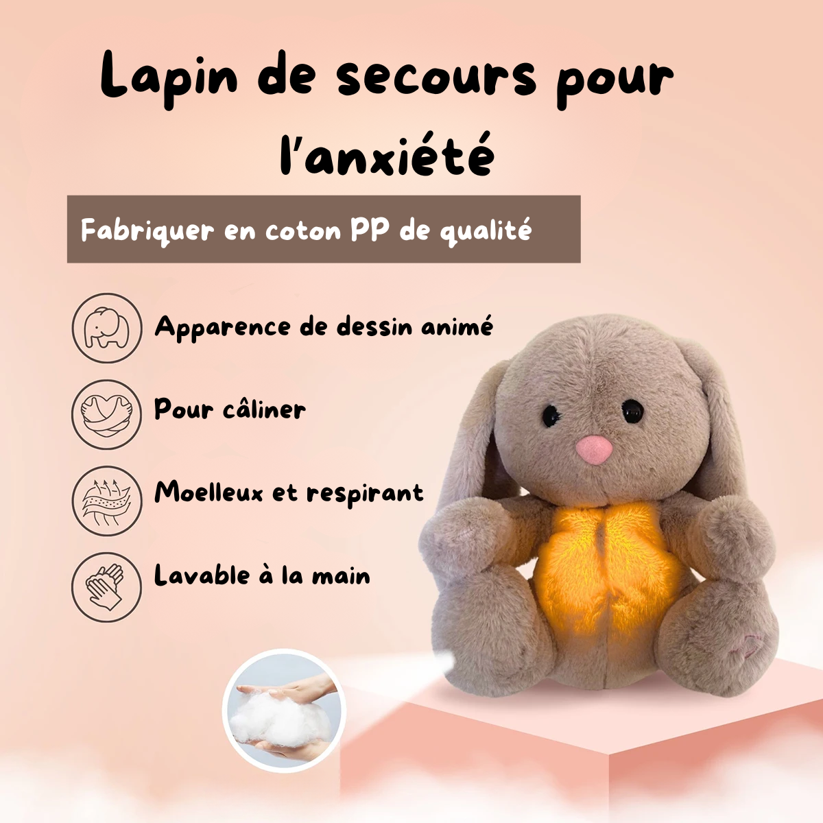 Peluche bruit blanc bébé- |NoEnName_Null|-Lapin respirant