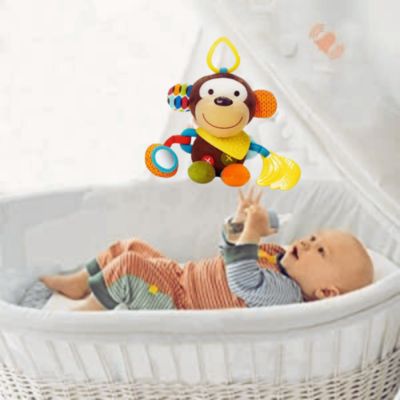 Peluche pour bebe avec hochet | CrazyPlush™ | Singe apaisant