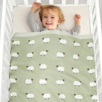 Plaid bebe-|LaPetiteBergerie|-Moutons