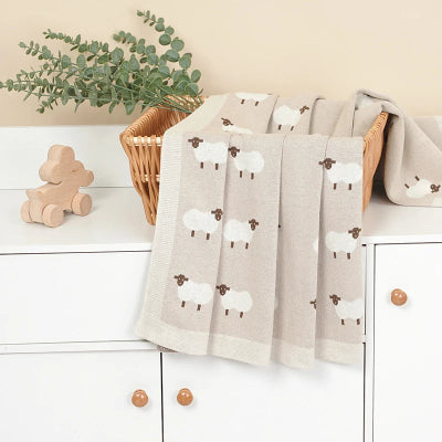 Plaid bebe-|LaPetiteBergerie|-Moutons