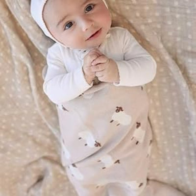 Plaid bebe Moutons | LaPetiteBergerie™ – Accessoires facile d'entretien-beige