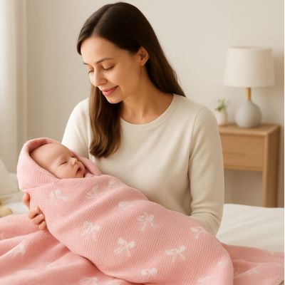Plaid bebe coton biologique | Boucle-Emmaillotement